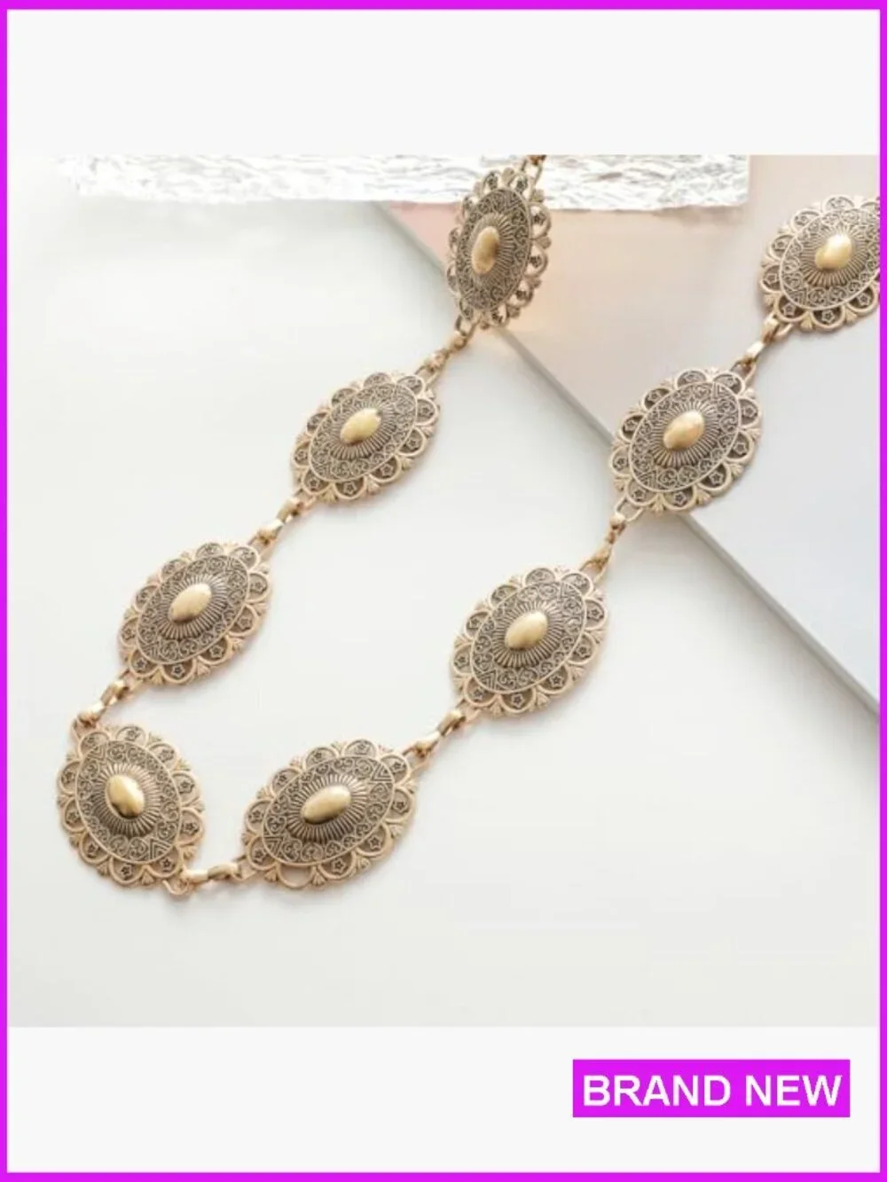 Western Chain Belt Metal Concho Adjustable Boho Chic Dresses Jeans Outfit